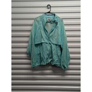 Izod Lacoste vintage L/XL Blue windbreaker vented full zip jacket